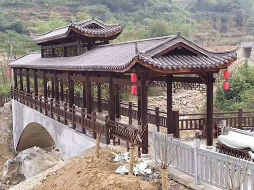 防腐木古建涼亭,園林景區(qū)棧道 扶手護欄,木屋 廊架可來圖定制